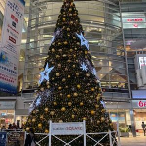 駅前のクリスマスツリー